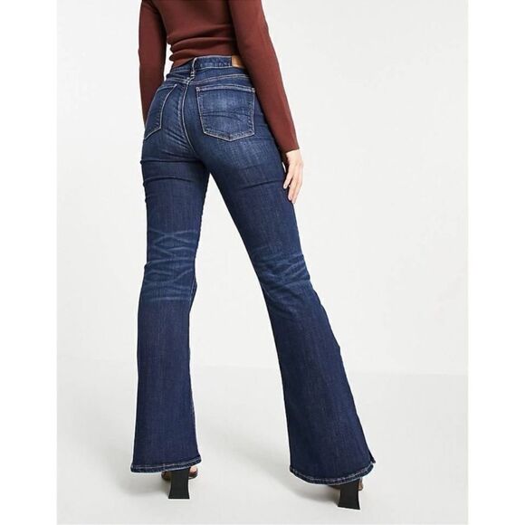 American Eagle next level stretch super high rise flare jeans with slit at ankle - Picture 2 of 12